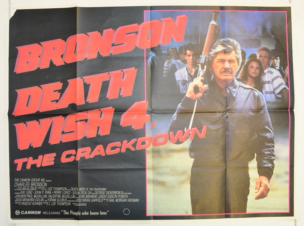 Death Wish 4 : The Crackdown Original Quad Poster - Film Poster - Movie Poster  