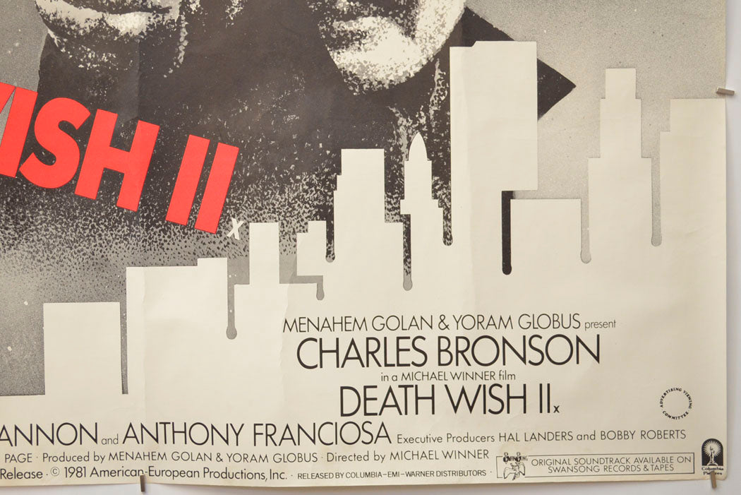 DEATH WISH II (Bottom Right) Cinema Quad Movie Poster 