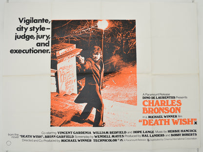 Death Wish  Original Quad Poster - Film Poster - Movie Poster