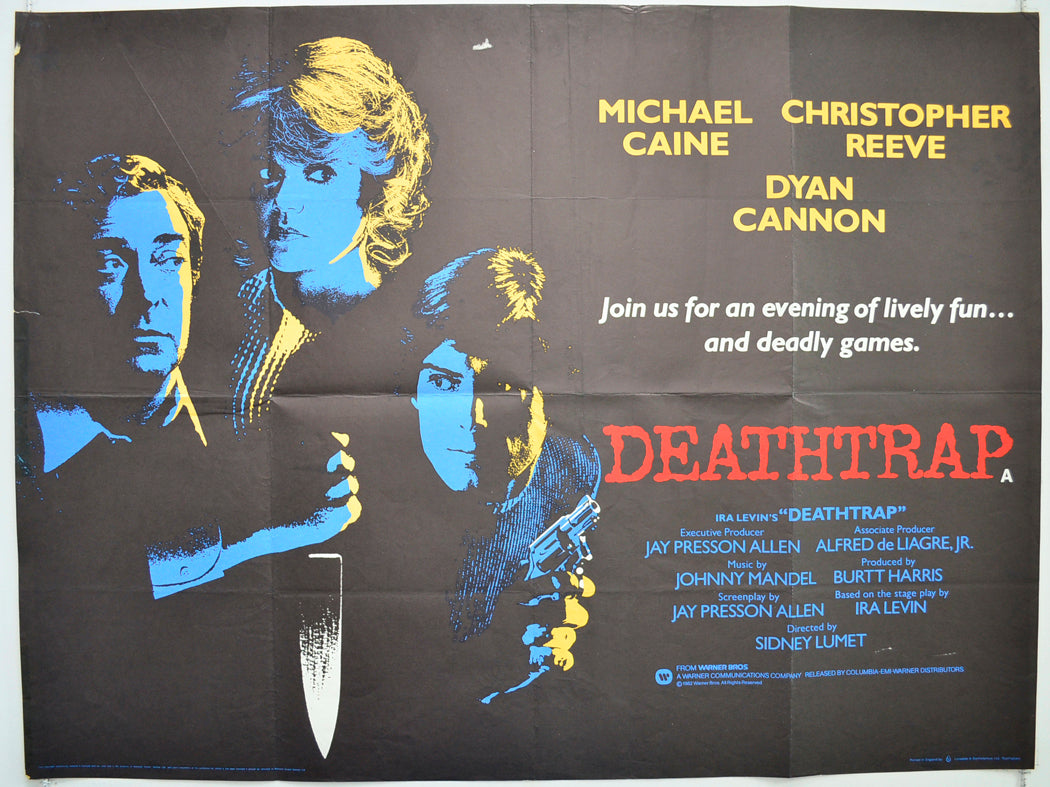 Deathtrap Original Quad Poster - Film Poster - Movie Poster  