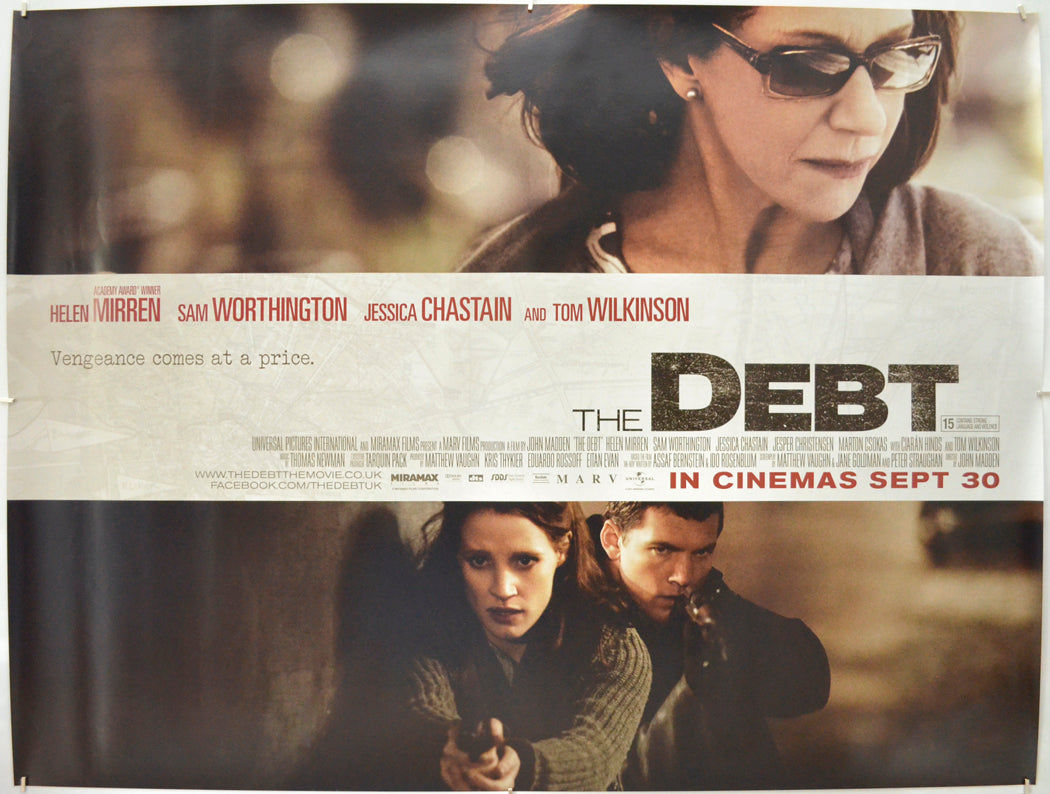 The Debt  Original Quad Poster - Film Poster - Movie Poster