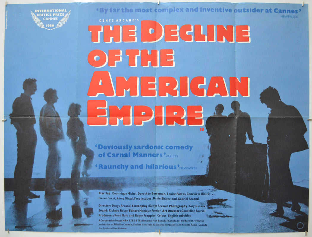 The Decline Of The American Empire (a.k.a. Le déclin de l'empire américain)  Original Quad Poster - Film Poster - Movie Poster