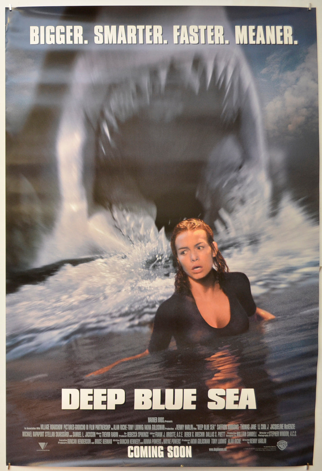 Deep Blue Sea Original One Sheet Poster - Film Poster - Movie Poster  