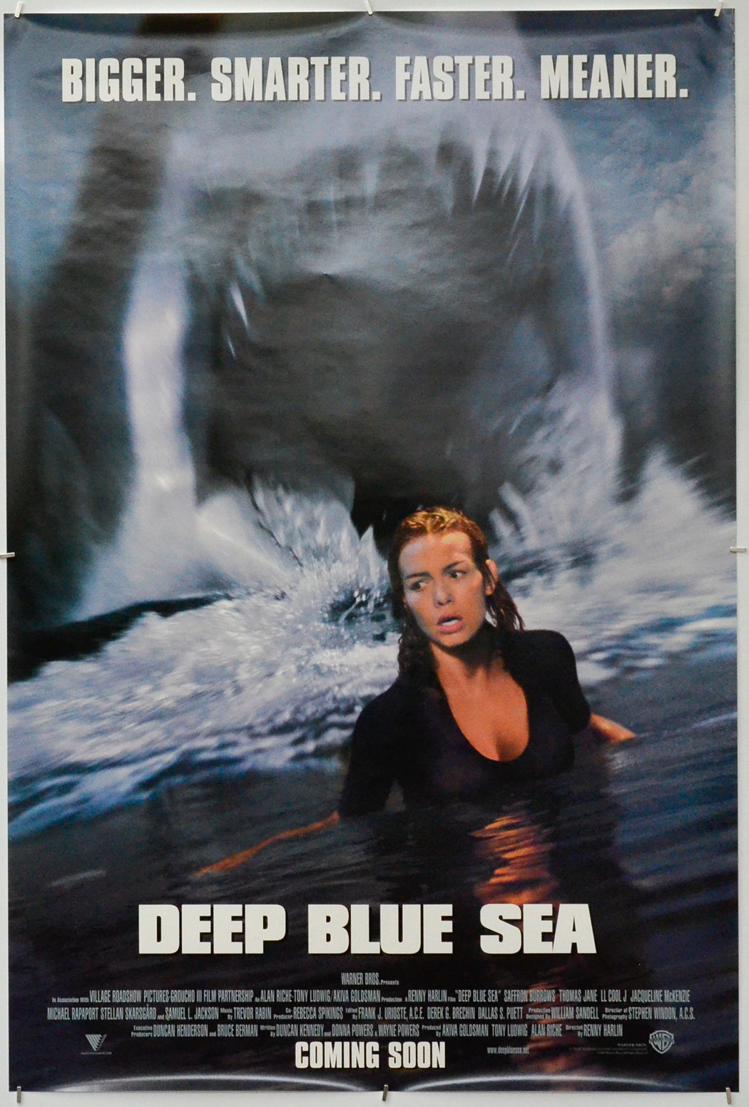 Deep Blue Sea - Original One Sheet Poster - Film Poster - Movie Poster 