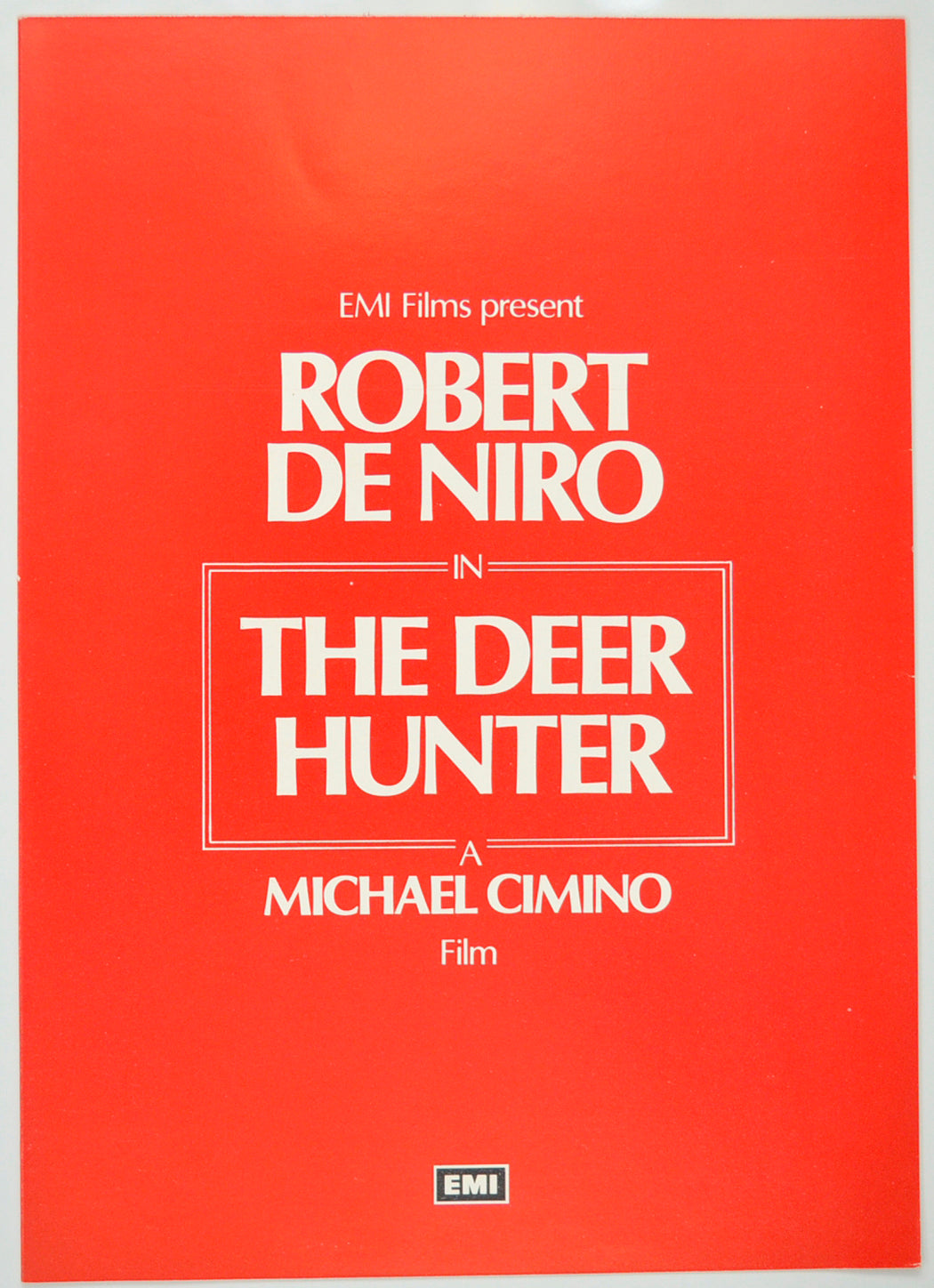 The Deer Hunter Original Cinema Exhibitors Press Synopsis / Credits Booklet (UK)