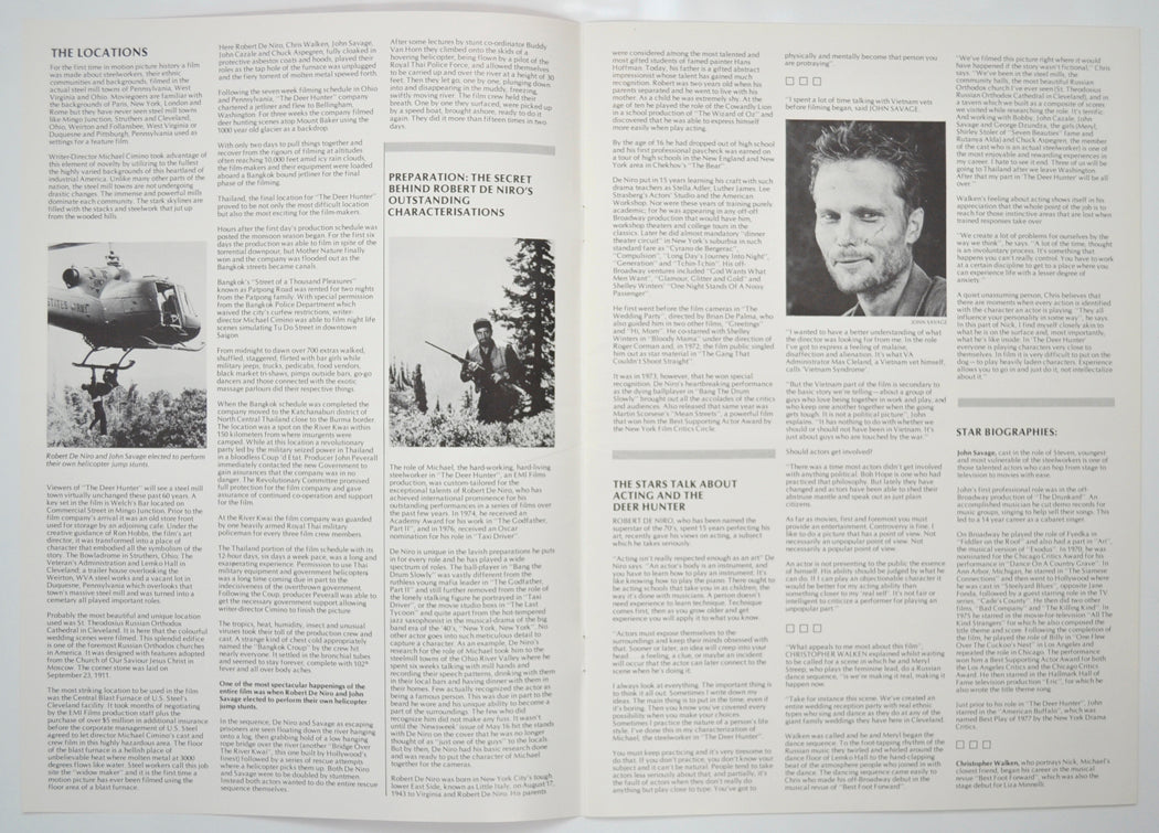 THE DEER HUNTER Cinema Exhibitors Campaign Pressbook - INSIDE 