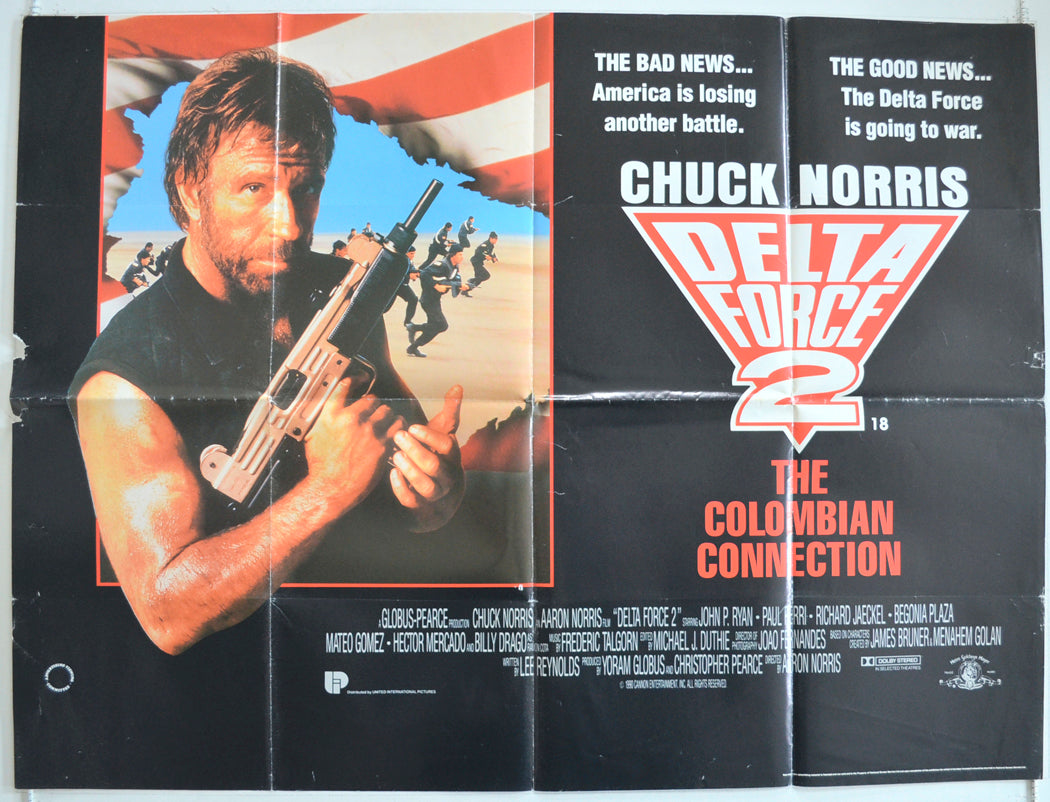 Delta Force 2 - The Colombian Connection  Original British Quad Poster - Film Poster - Movie Poster 