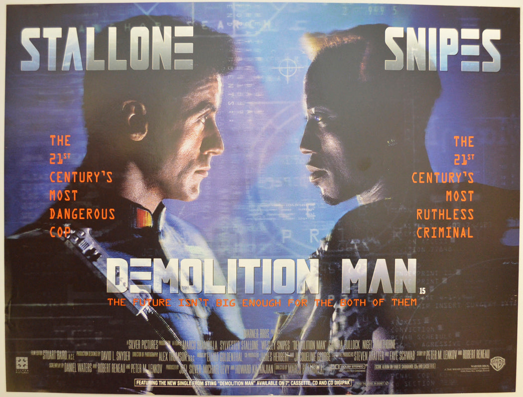 Demolition Man Original Mini Quad Poster - Film Poster - Movie Poster