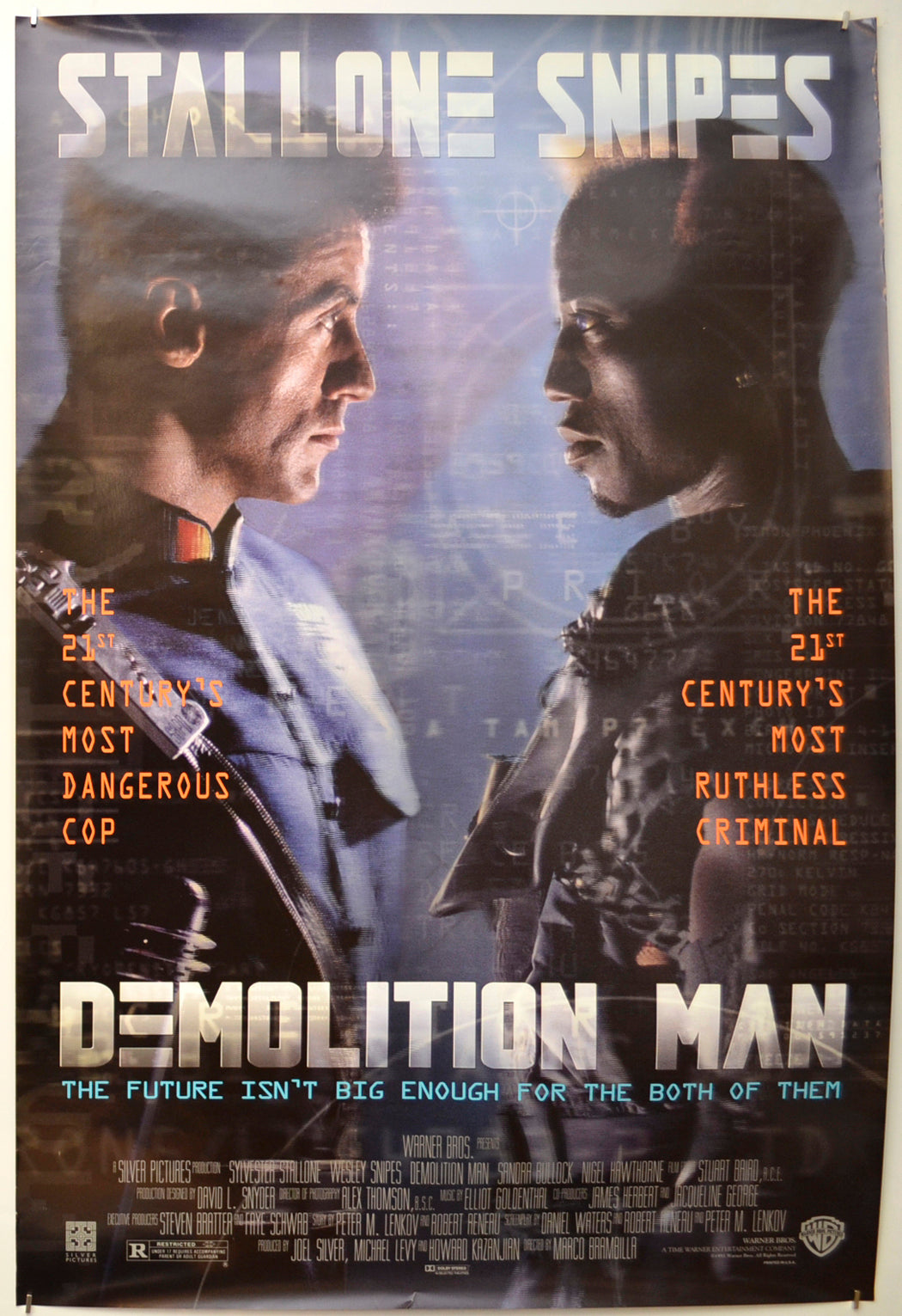 Demolition Man Original One Sheet Poster - Film Poster - Movie Poster  