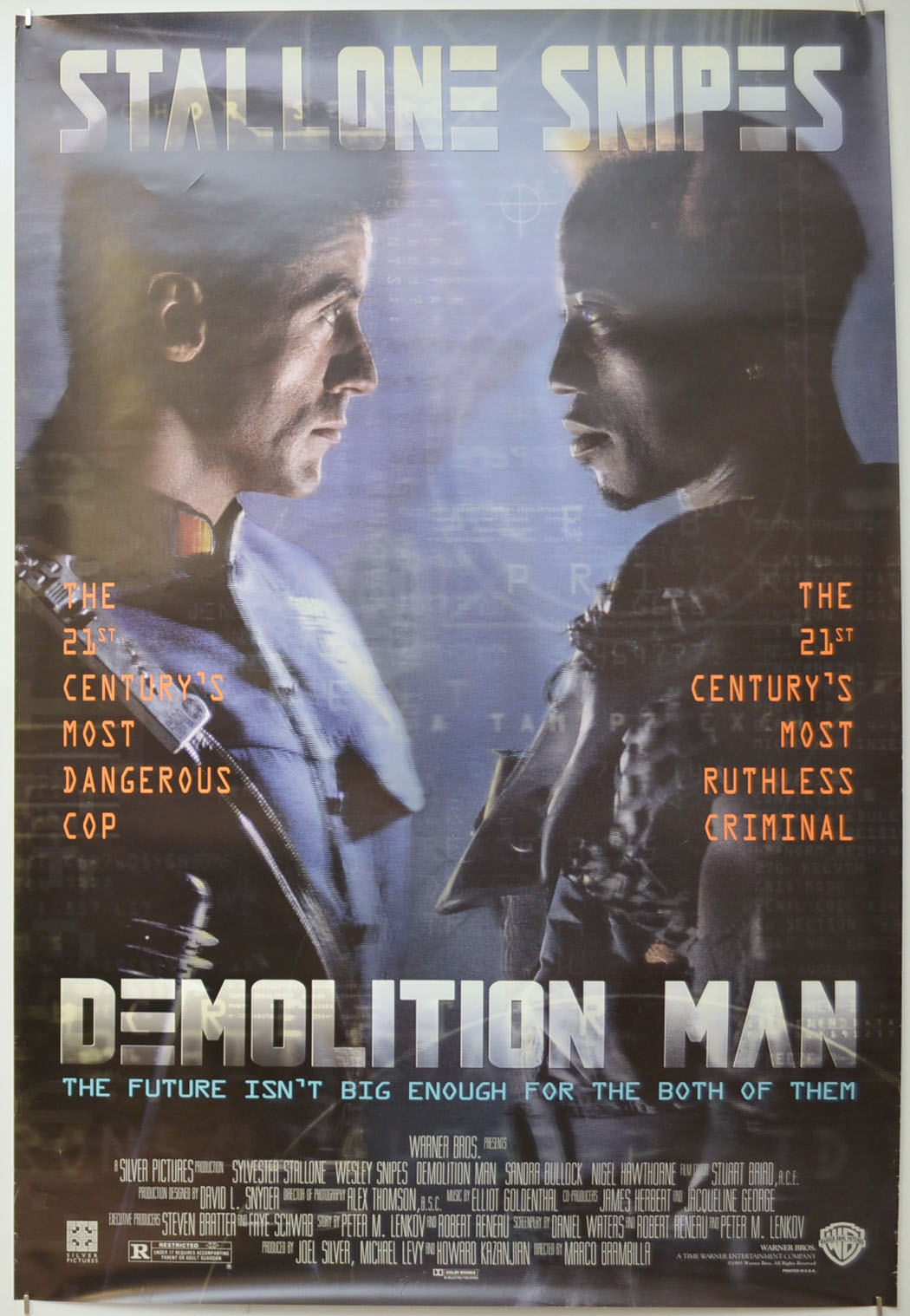 Demolition Man Original One Sheet Poster - Film Poster - Movie Poster