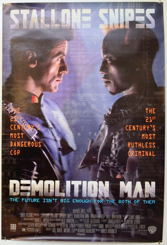 Demolition Man Original One Sheet Poster - Film Poster - Movie Poster