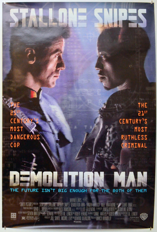 Demolition Man Original One Sheet Poster - Film Poster - Movie Poster