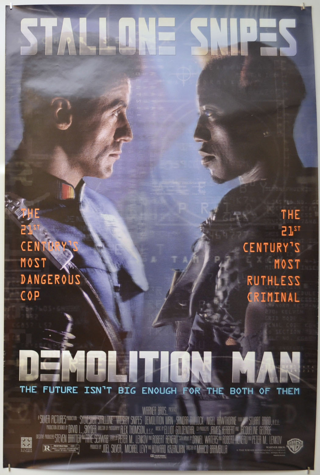 Demolition Man Original One Sheet Poster - Film Poster - Movie Poster