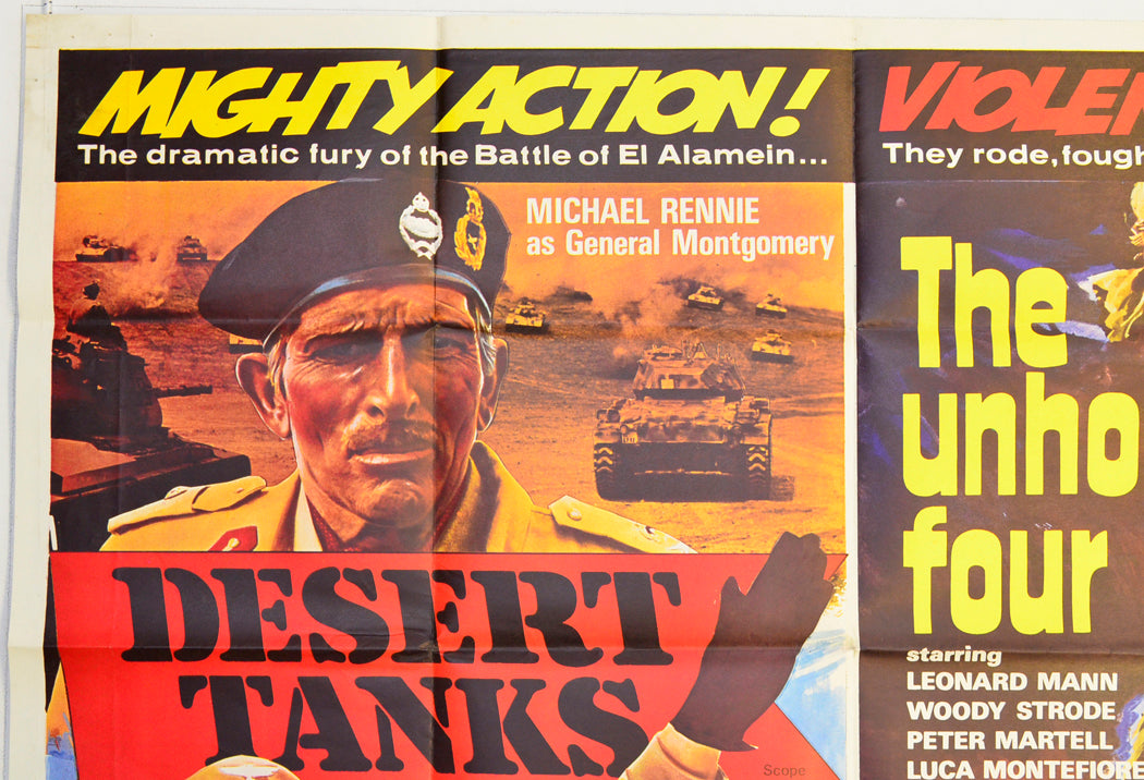 DESERT TANKS / THE UNHOLY FOUR (Top Left) Cinema Quad Movie Poster 