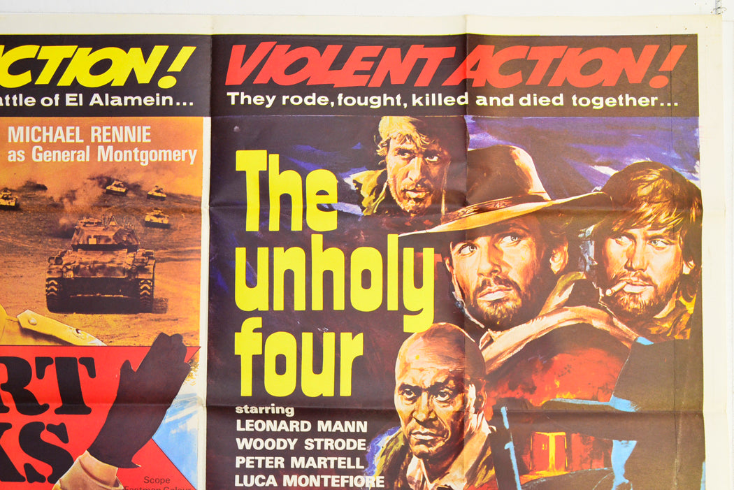 DESERT TANKS / THE UNHOLY FOUR (Top Right) Cinema Quad Movie Poster 