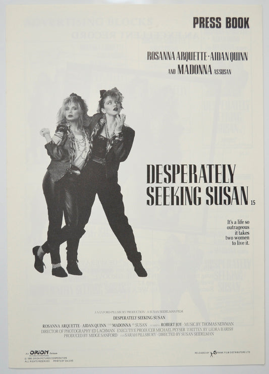 Desperately Seeking Susan Original 6 Page Cinema Exhibitors Campaign Pressbook (UK)