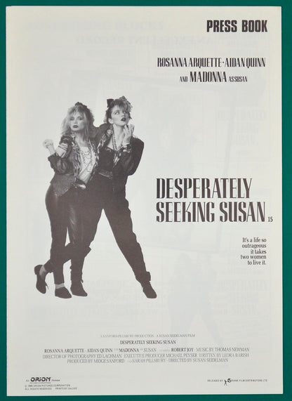 Desperately Seeking Susan    Original 6 Page Cinema Exhibitor's Campaign Press Book  + Synopsis Booklet    