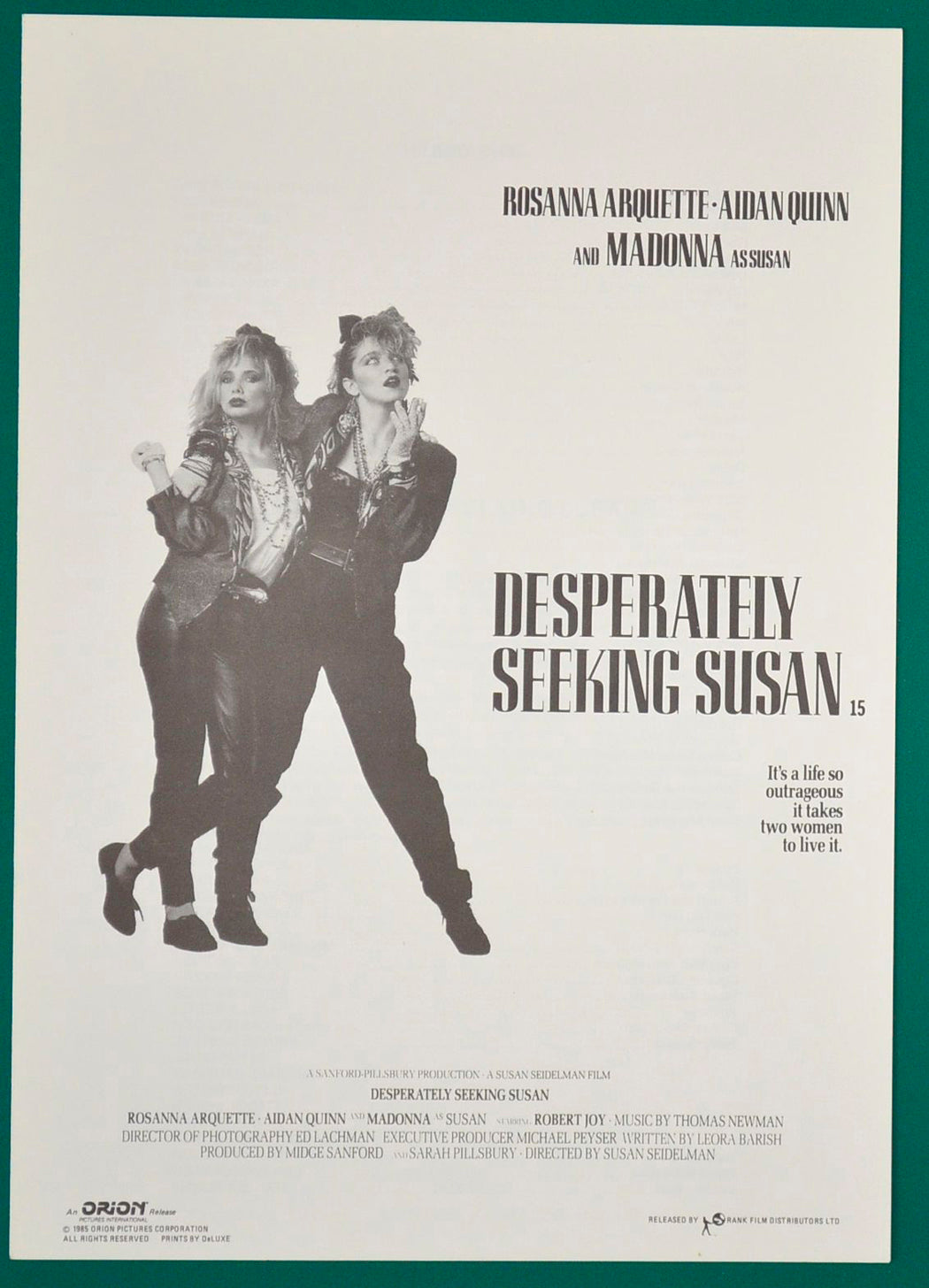 Desperately Seeking Susan - Synopsis - Front