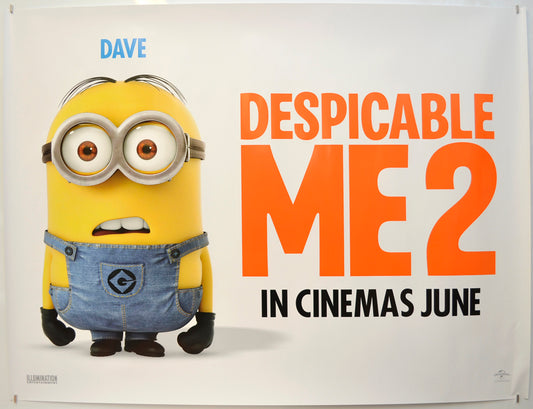 Despicable Me 2  (Dave - Teaser / Advance Version)   Original Quad Poster - Film Poster - Movie Poster