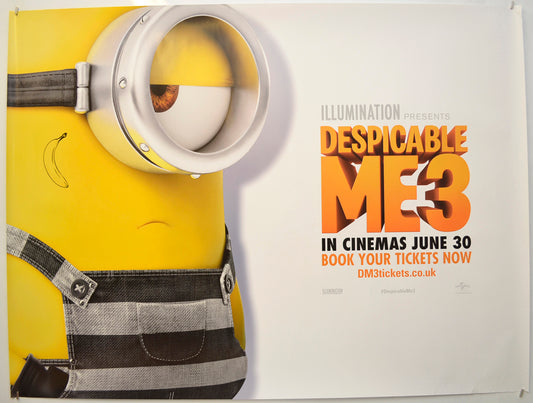 Despicable Me 3 (Banana Tattoo - Teaser / Advance Version)  Original Quad Poster - Film Poster - Movie Poster