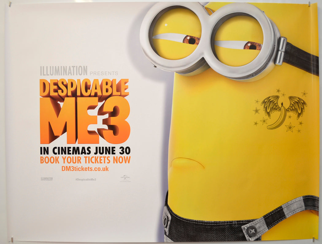 Despicable Me 3 (Banana Wings Tattoo - Teaser / Advance Version)  Original Quad Poster - Film Poster - Movie Poster