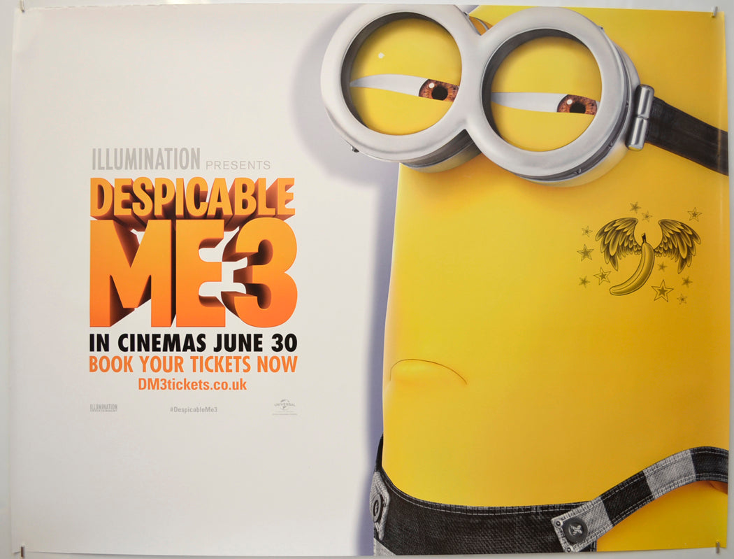 Despicable Me 3 (Banana Wings Tattoo - Teaser / Advance Version)  Original Quad Poster - Film Poster - Movie Poster