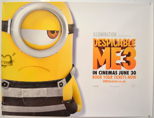 Despicable Me 3 (Gru 4 Life Tattoo - Teaser / Advance Version)  Original Quad Poster - Film Poster - Movie Poster