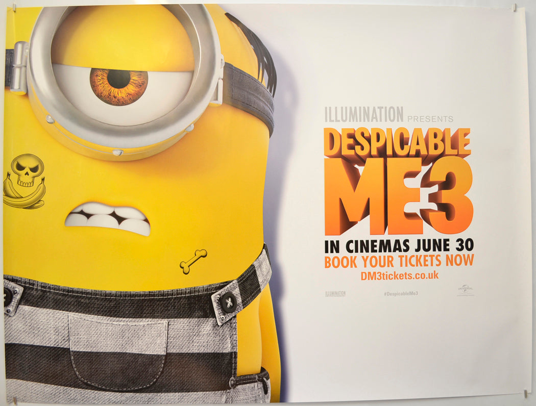 Despicable Me 3 (Skull Banana Tattoo - Teaser / Advance Version) Original Quad Poster - Film Poster - Movie Poster