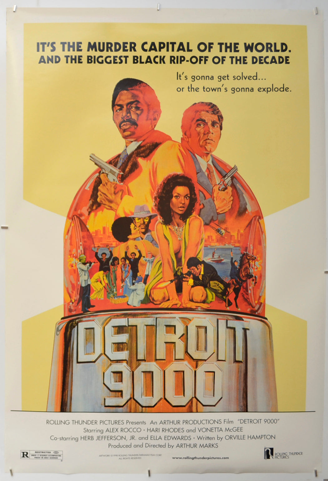 Detroit 9000 (1998 re-release poster) Original One Sheet Poster - Film Poster - Movie Poster