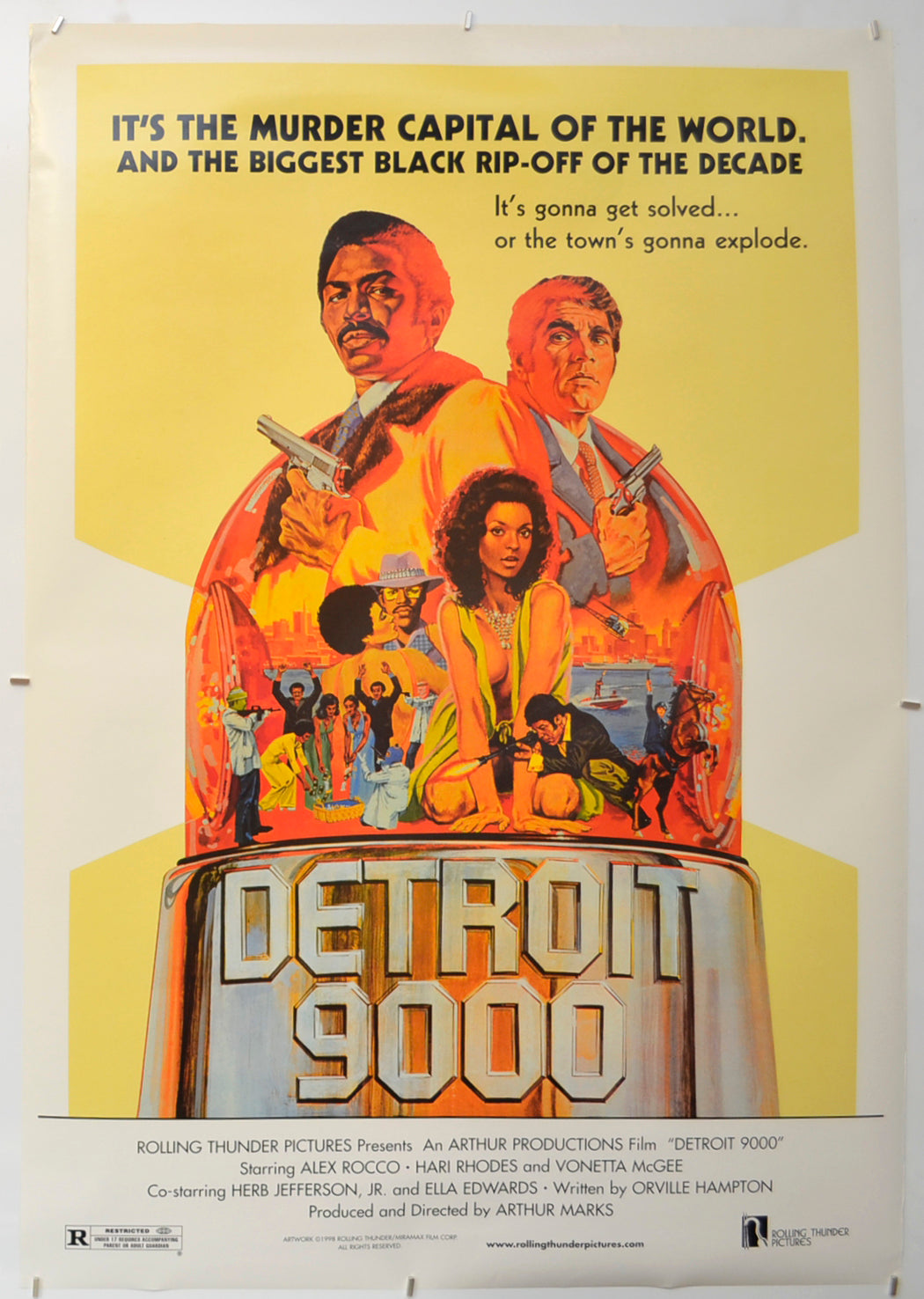 Detroit 9000 (1998 re-release poster) Original One Sheet Poster - Film Poster - Movie Poster