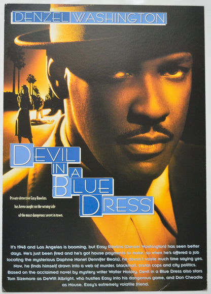 Devil In A Blue Dress Original Cinema Exhibitors Press Synopsis / Credits Card (UK)