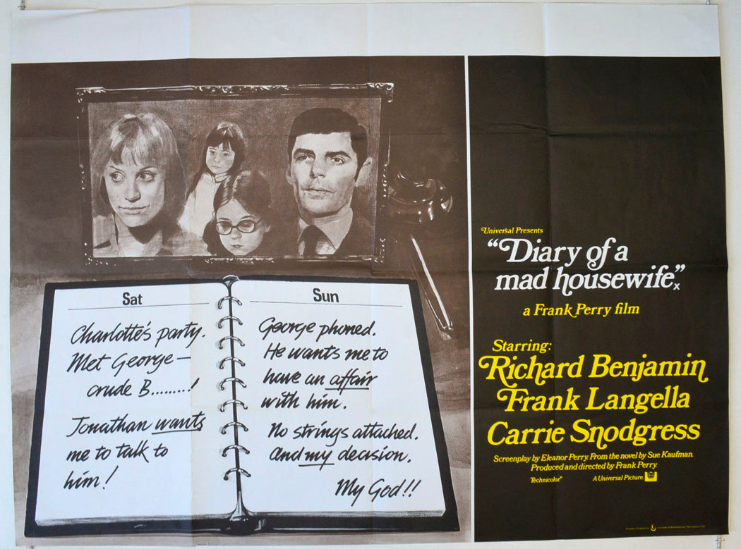 Diary Of A Mad Housewife Original British Quad Poster - Movie Poster