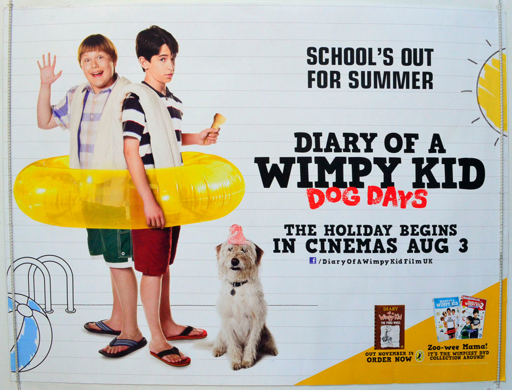 Diary Of A Wimpy Kid - Dog Days Original British Quad Poster - Film Poster - Movie Poster 