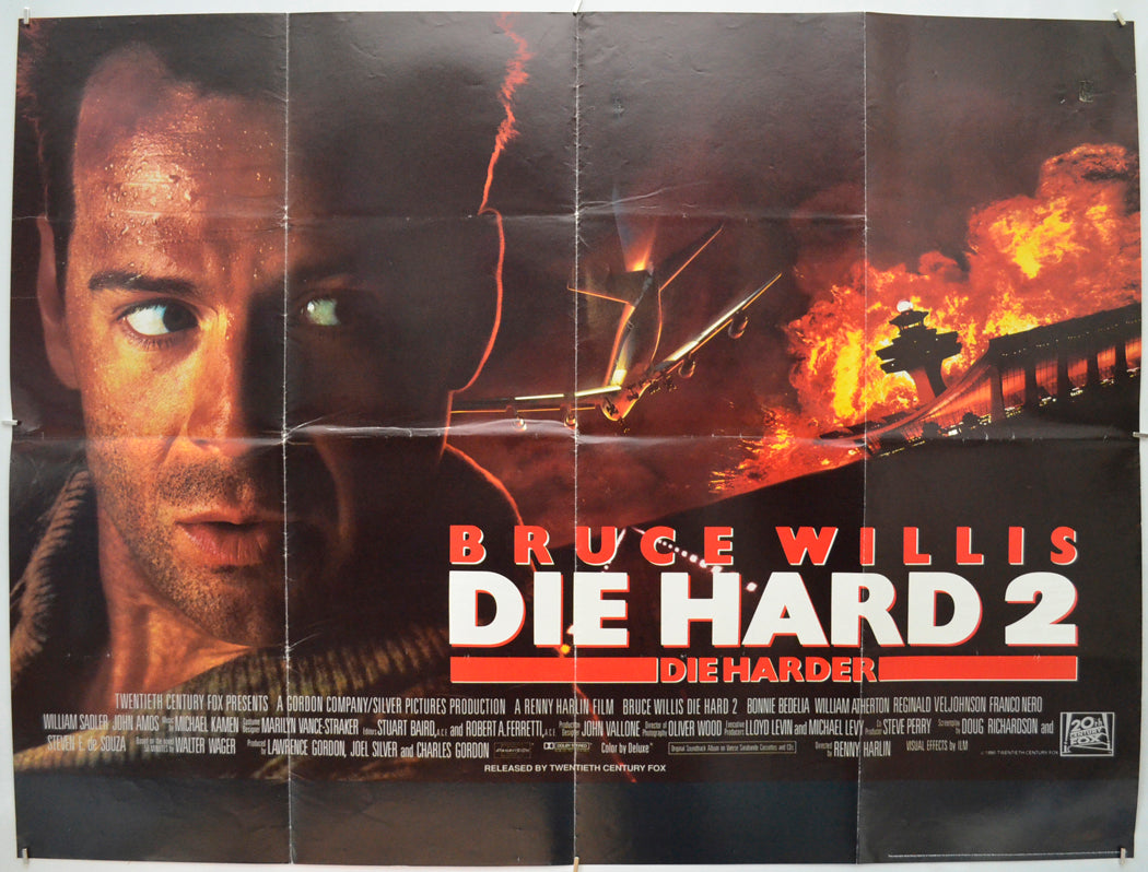 Die Hard 2 : Die Harder Original Quad Poster - Film Poster - Movie Poster