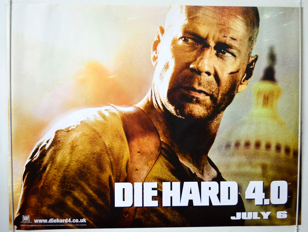 Die Hard 4.0  (Teaser / Advance Version)   Original British Quad Poster - Movie Poster