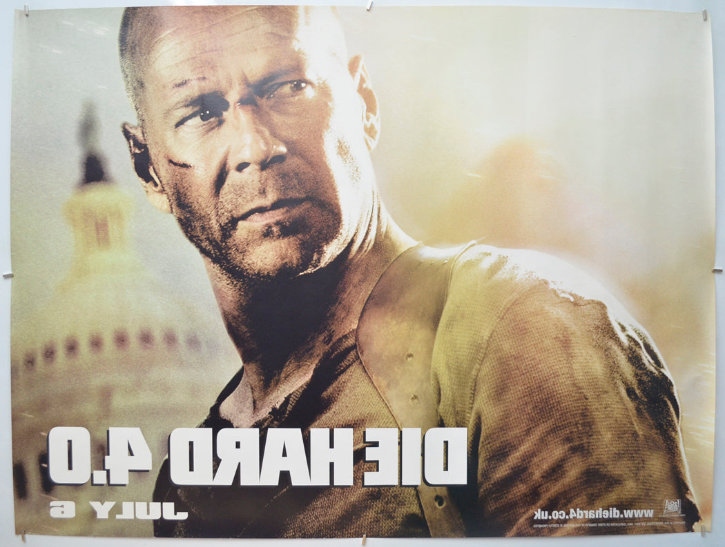 DIE HARD 4.0 (Back) Cinema Quad Movie Poster 