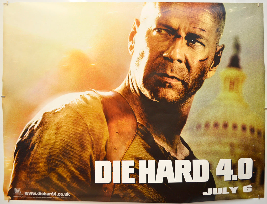 Die Hard 4.0  (Teaser / Advance Version)   Original Quad Poster - Film Poster - Movie Poster