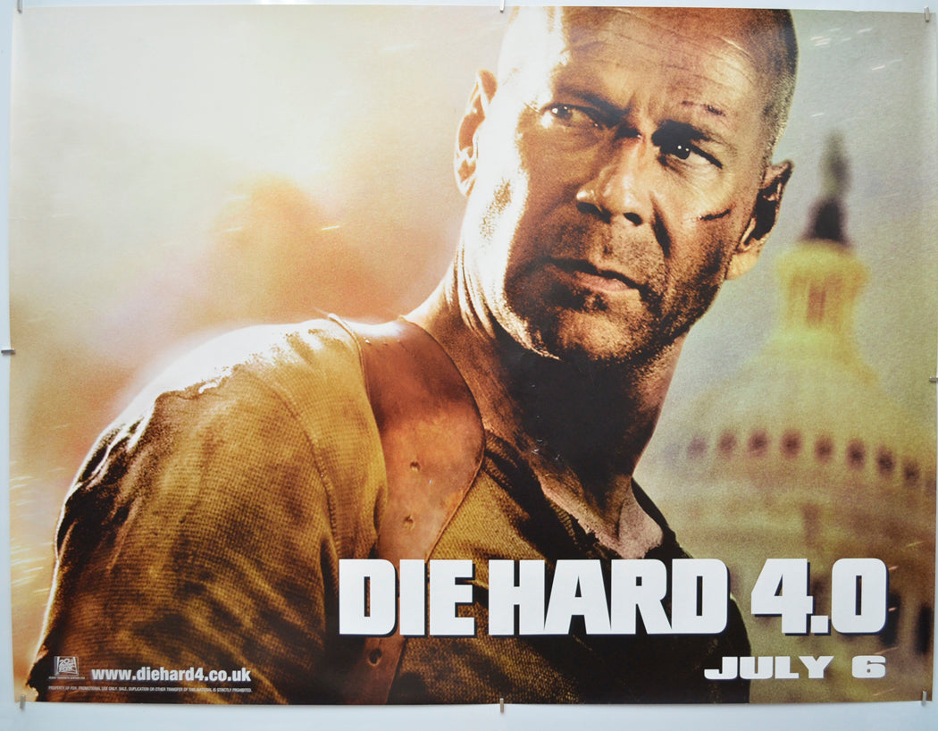 Die Hard 4.0 - Original Quad Poster - Film Poster - Movie Poster