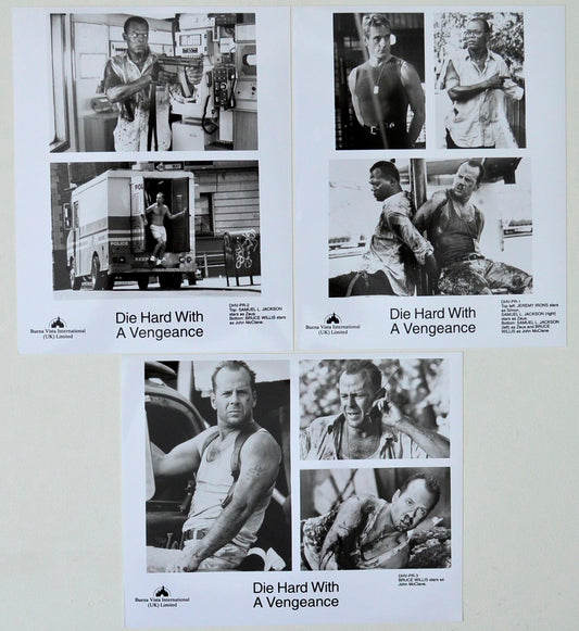 Die Hard With A Vengeance    3 Original Cinema Front Of House (FOH) Black And White Stills – Press Stills – Movie Stills     