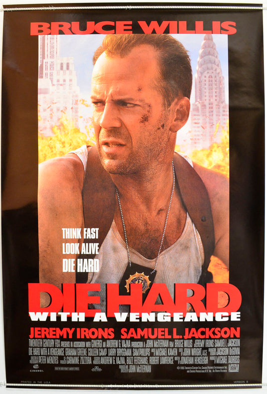 Die Hard With A Vengeance  Original One Sheet Poster - Film Poster - Movie Poster