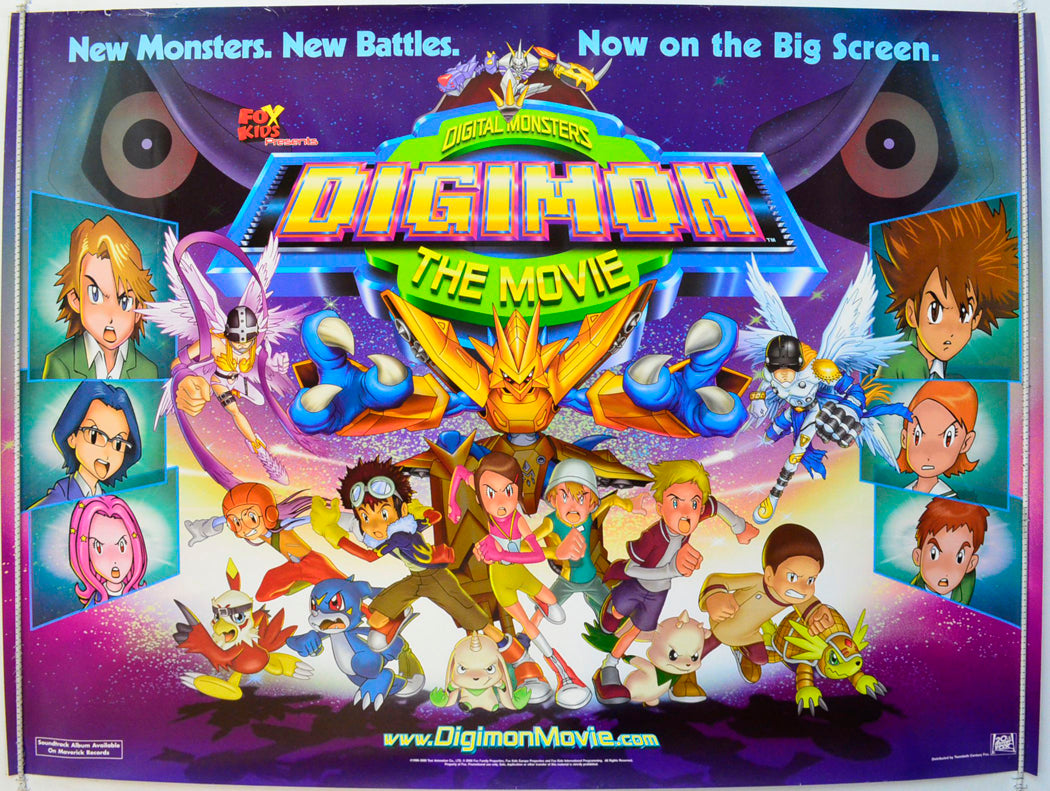 Digimon The Movie Original British Quad Poster - Film Poster - Movie Poster 