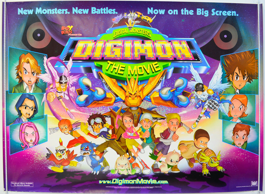 Digimon : The Movie  Original British Quad Poster - Film Poster - Movie Poster 