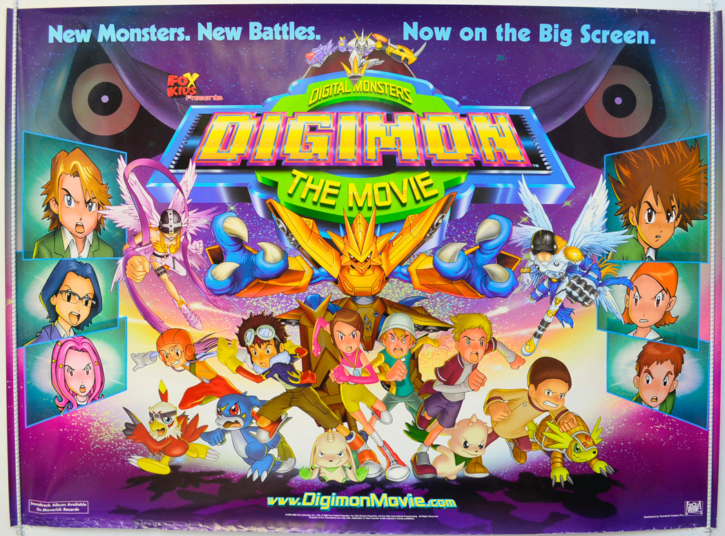 Digimon : The Movie  Original British Quad Poster - Film Poster - Movie Poster 