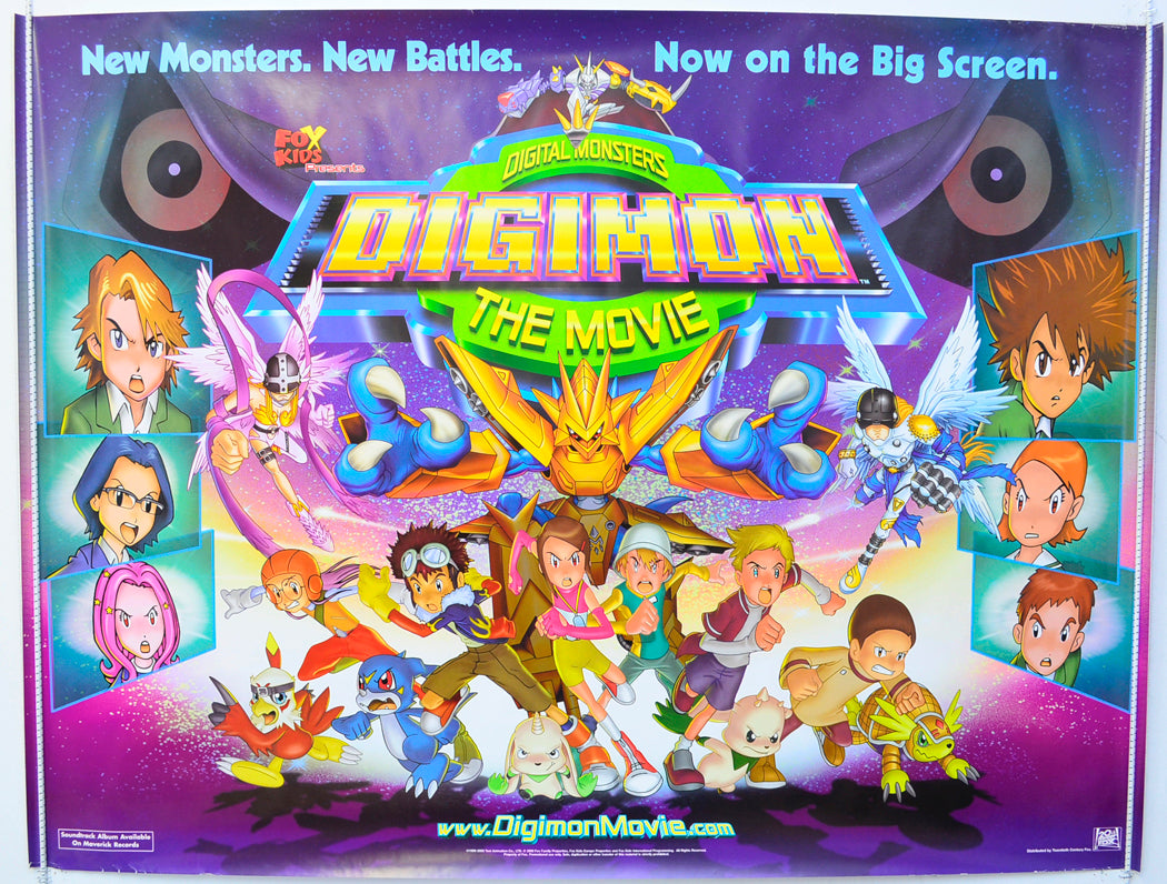 Digimon : The Movie  Original British Quad Poster - Film Poster - Movie Poster 