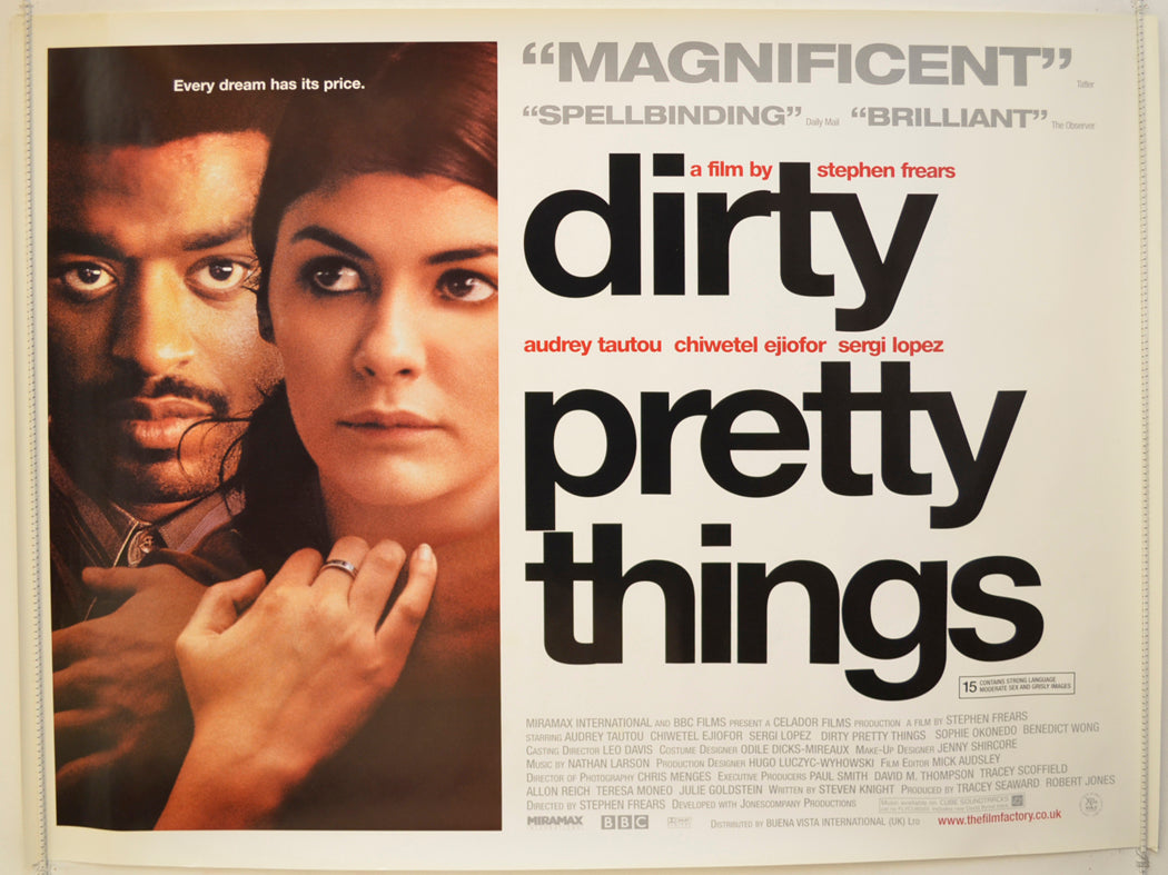 Dirty Pretty Things  Original Quad Poster - Film Poster - Movie Poster