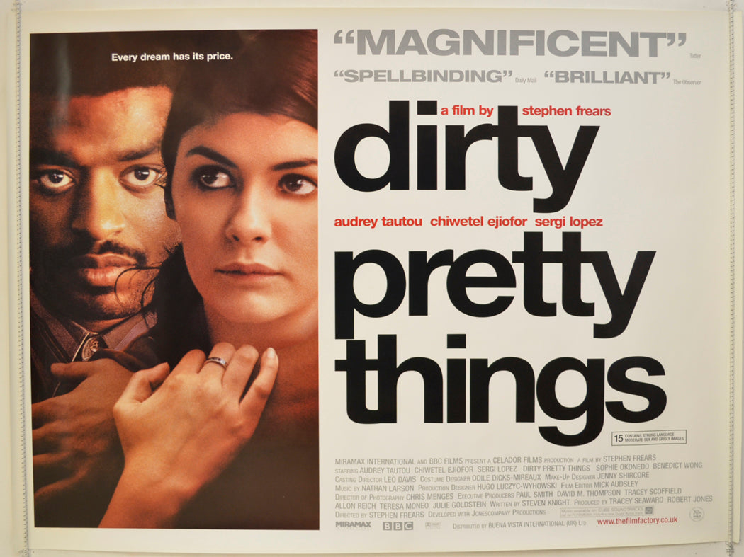 Dirty Pretty Things  Original Quad Poster - Film Poster - Movie Poster