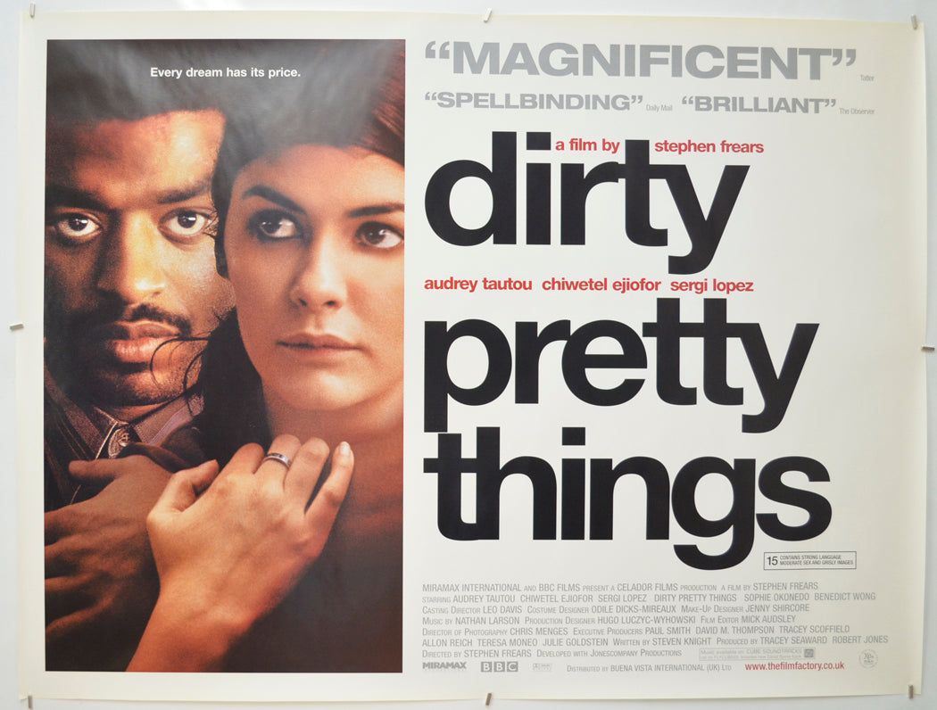 Dirty Pretty Things Original Quad Poster - Film Poster - Movie Poster