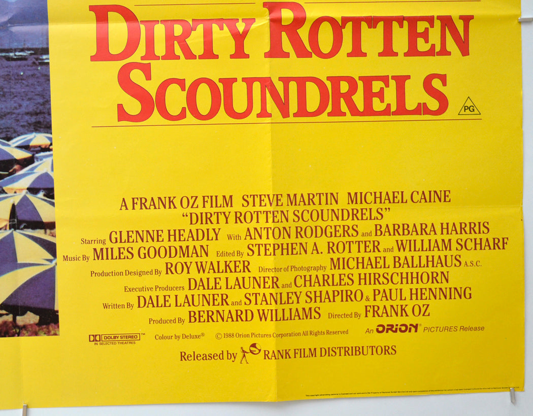 DIRTY ROTTEN SCOUNDRELS (Bottom Right) Cinema Quad Movie Poster 