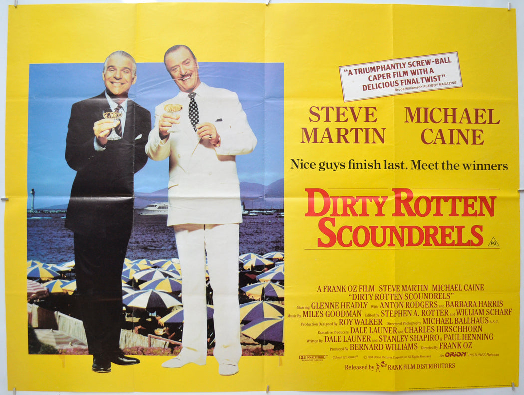 Dirty Rotten Scoundrels Original Quad Poster - Film Poster - Movie Poster