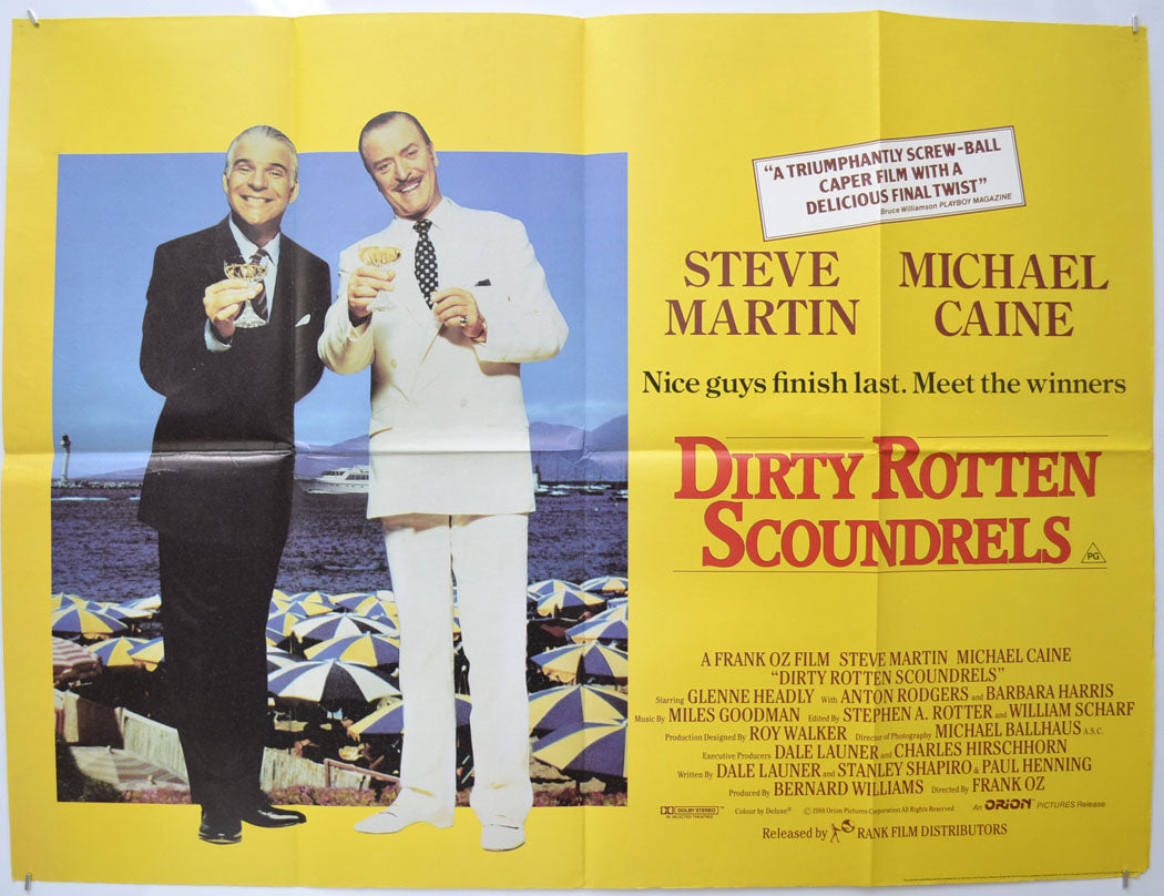 Dirty Rotten Scoundrels Original Quad Poster - Film Poster - Movie Poster